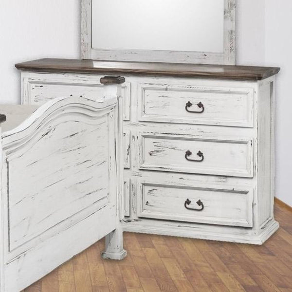 PFC Furniture Industries White Rustic 6-Drawer Dresser White Rustic Dresser IMAGE 1