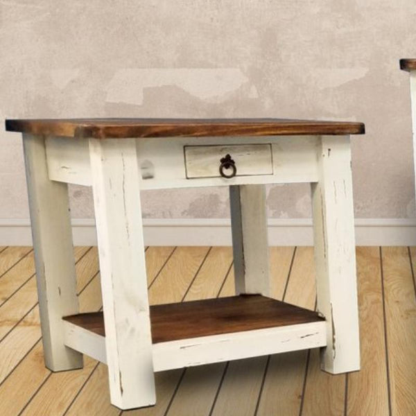 PFC Furniture Industries White Rustic End Table MO-1-LAT1 IMAGE 1