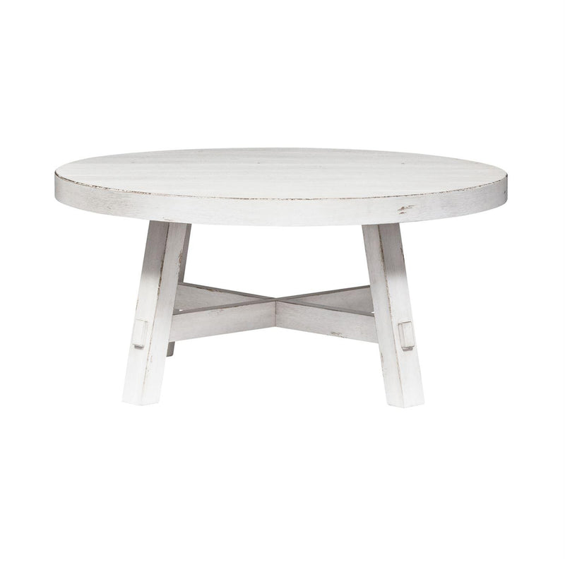  Liberty Furniture Industries Inc. Modern Farmhouse 406W-OT1013 Splay Leg Round Cocktail Table IMAGE 1
