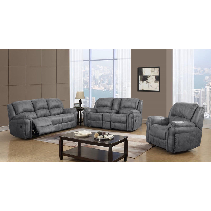 PFC Furniture Industries Reclining Fabric Sofa U0903 Reclining Sofa - Charcoal IMAGE 2