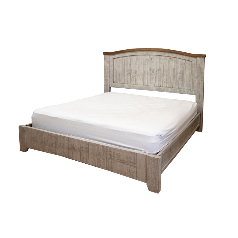 International Furniture Direct Pueblo Grey King Upholstered Panel Bed IFD3401HBDEK/IFD3401PLTEK IMAGE 1