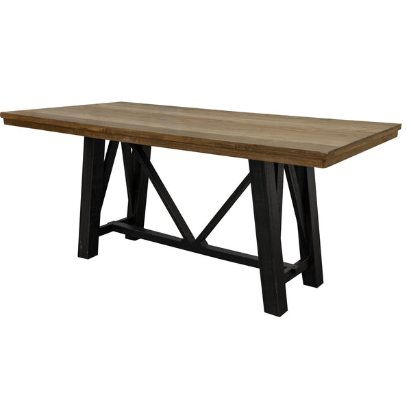International Furniture Direct Loft Brown Counter Height Dining Table with Trestle Base IFD6441CTBBA/IFD6441TBLTP IMAGE 1