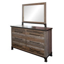 International Furniture Direct Antique Gray Dresser Mirror IFD9771MIR IMAGE 2