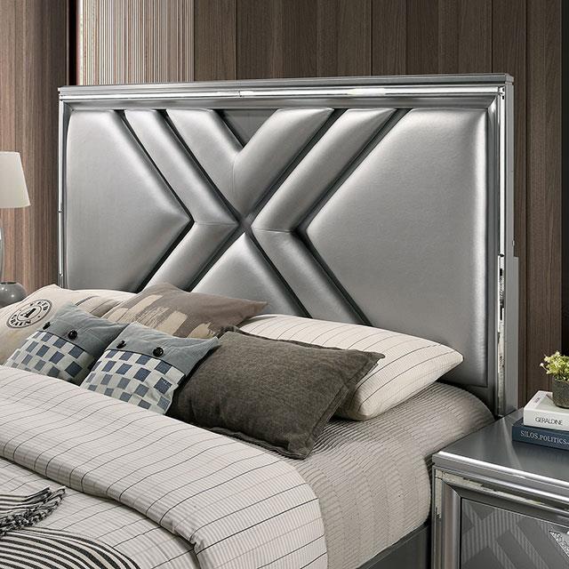 Furniture of America Emmeline Queen Upholstered Panel Bed with Storage FOA7147Q-BED IMAGE 3