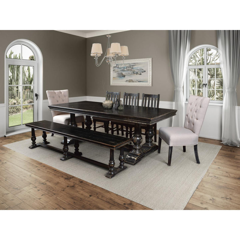Horizon Home Furniture Old World Monaco Dining Table with Trestle Base H8030-097-BLK IMAGE 4