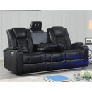PFC Furniture Industries Transformer Power Reclining Fabric and Leather Look Sofa Transformer U1871 Power Reclining Sofa - Black IMAGE 1