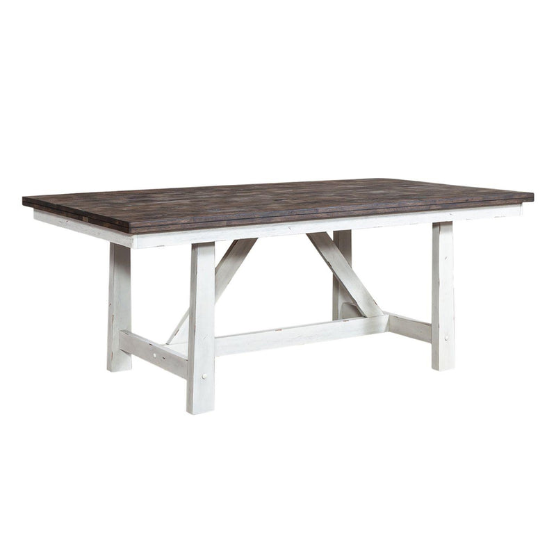  Liberty Furniture Industries Inc. Farmhouse 139WH-T4078 Fixed Top Trestle Table IMAGE 2