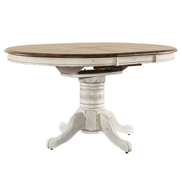  Liberty Furniture Industries Inc. Carolina Crossing 186W-CD-PED Oval Pedestal Table - White IMAGE 1