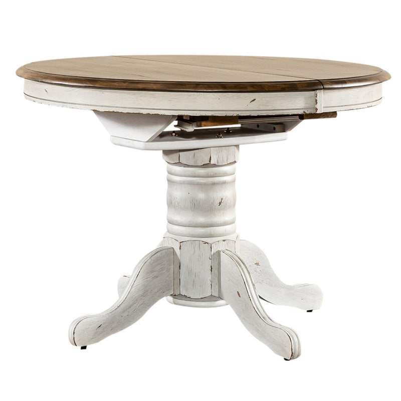  Liberty Furniture Industries Inc. Carolina Crossing 186W-CD-PED Oval Pedestal Table - White IMAGE 2