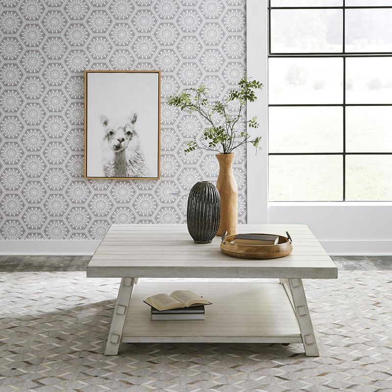  Liberty Furniture Industries Inc. Modern Farmhouse 406W-OT1014 Oversized Square Cocktail Table IMAGE 8