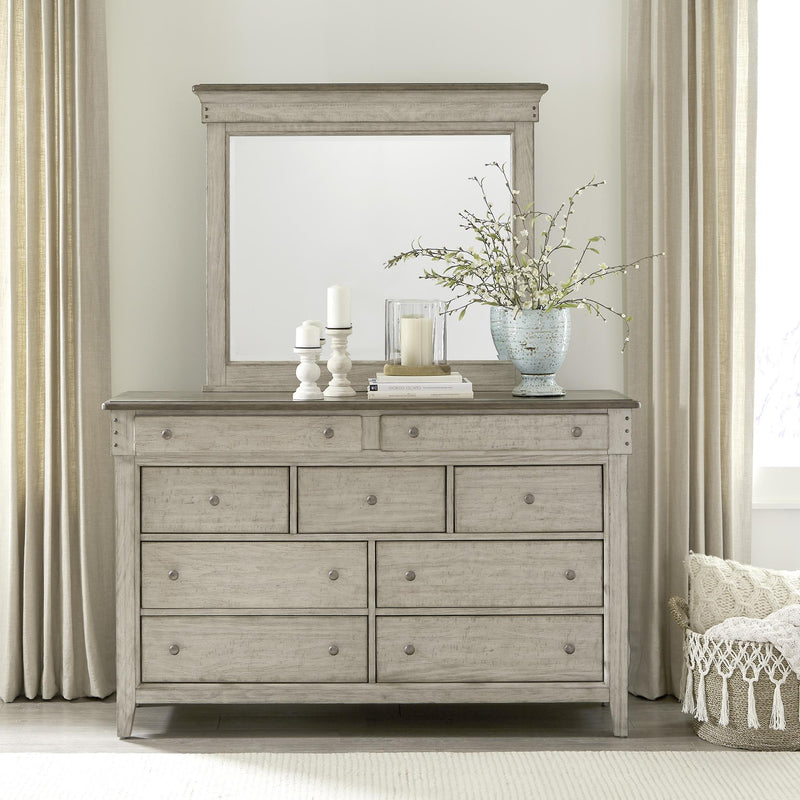  Liberty Furniture Industries Inc. Ivy Hollow 457-BR-DM Dresser & Mirror IMAGE 1