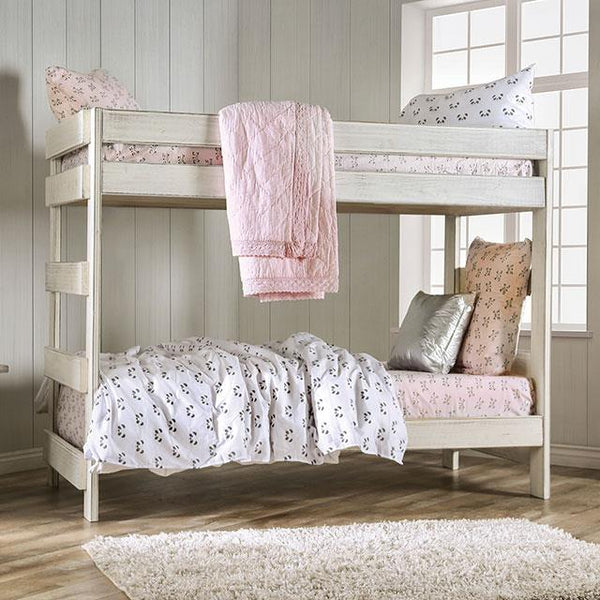 Furniture of America Kids Beds Bunk Bed AM-BK100WH-BED-SLAT IMAGE 1
