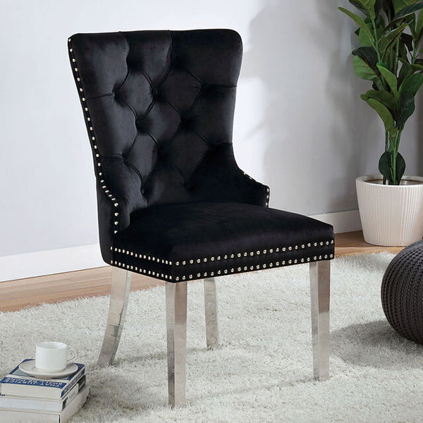 Furniture of America Jewett Stationary Fabric Accent Chair CM-AC261BK-2PK IMAGE 1