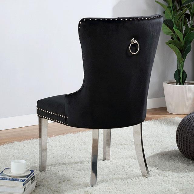 Furniture of America Jewett Stationary Fabric Accent Chair CM-AC261BK-2PK IMAGE 2