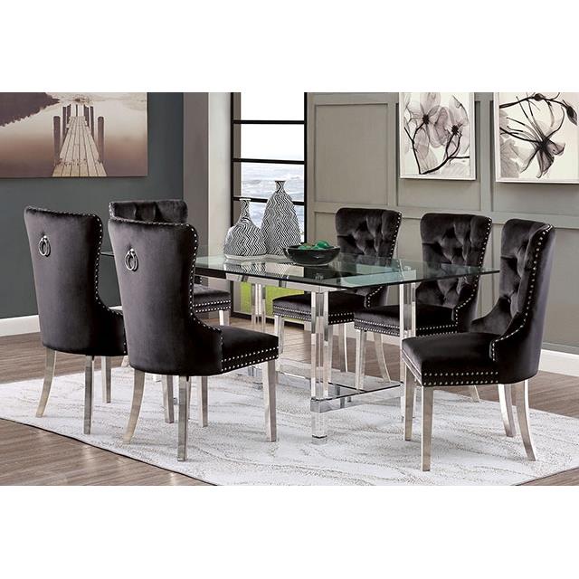 Furniture of America Jewett Stationary Fabric Accent Chair CM-AC261BK-2PK IMAGE 4