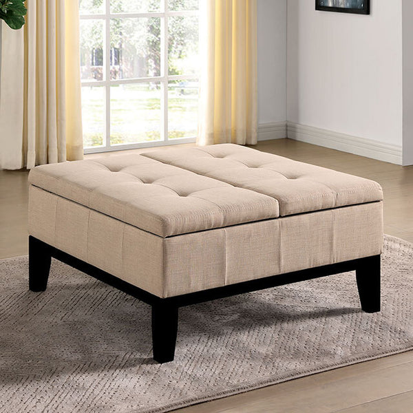 Furniture of America Fazio Fabric Storage Ottoman CM-AC365BG IMAGE 1