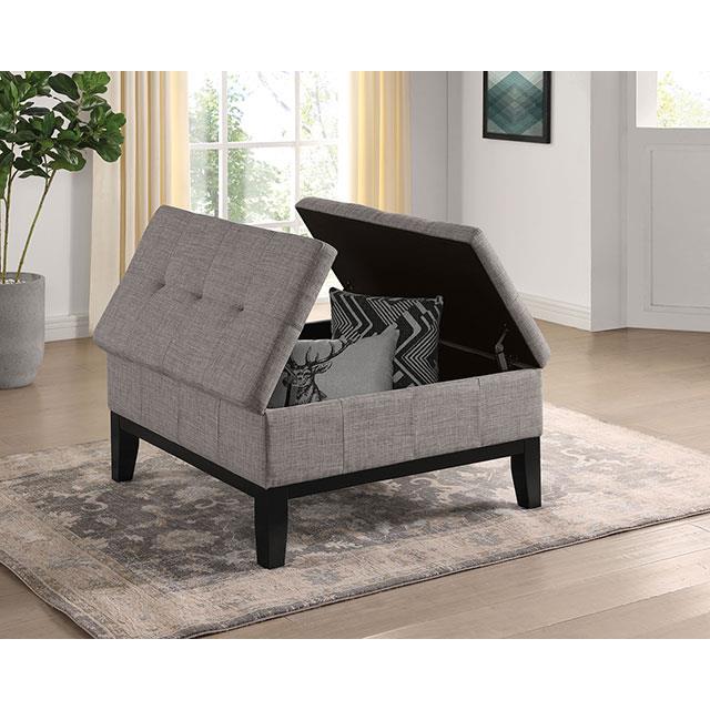 Furniture of America Fazio Fabric Storage Ottoman CM-AC365LG IMAGE 2