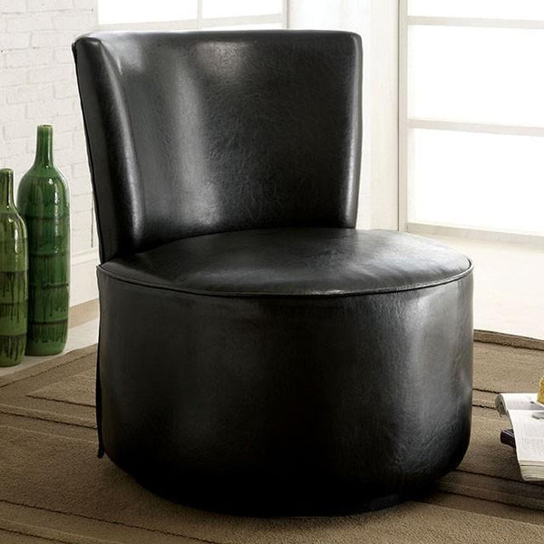 Furniture of America Bay Shore Stationary Leather Accent Chair CM-AC6122PU IMAGE 1