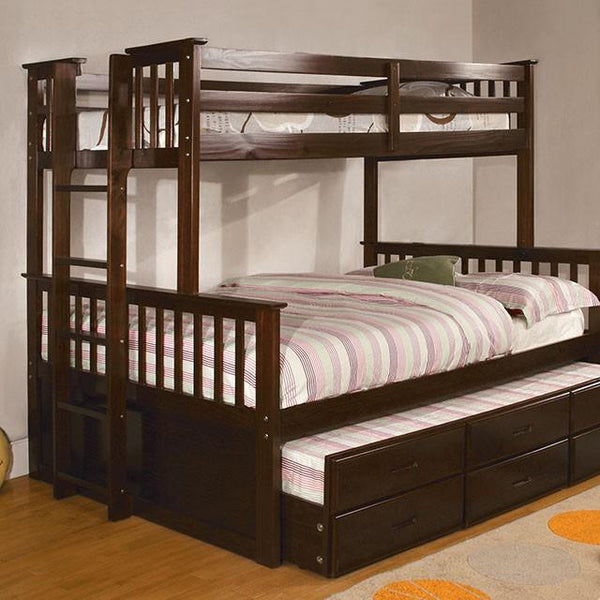Furniture of America Kids Beds Bunk Bed CM-BK458F-EXP-BED+TR IMAGE 1
