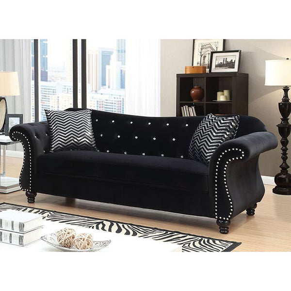 Furniture of America Jolanda Stationary Fabric Sofa CM6159BK-SF-VN IMAGE 1