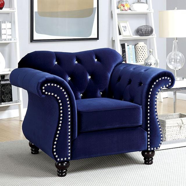 Furniture of America Jolanda Stationary Fabric Chair CM6159BL-CH-VN IMAGE 6