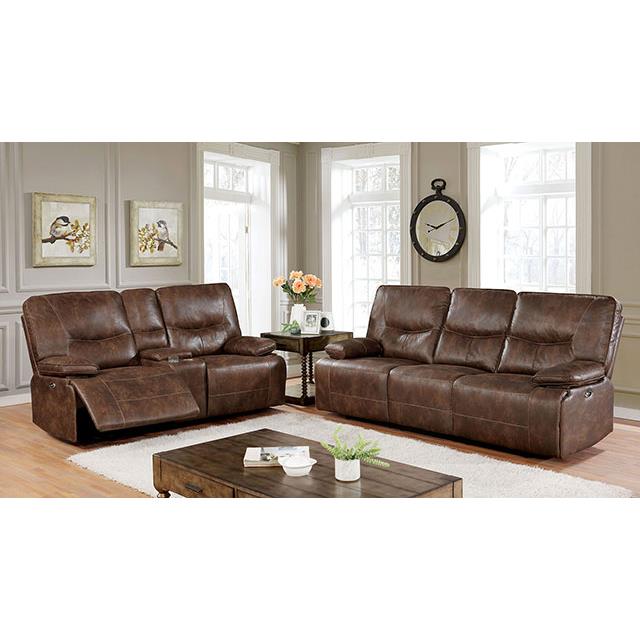Furniture of America Chantoise Power Reclining Leather Look Sofa CM6228BR-SF IMAGE 2