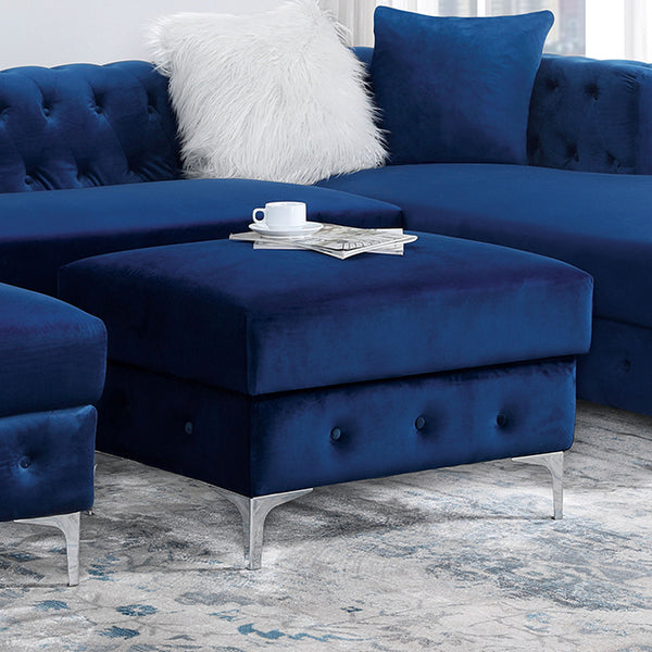 Furniture of America Ciabattoni Fabric Ottoman CM6256NV-OT IMAGE 1