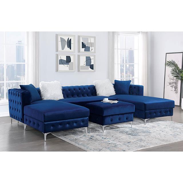 Furniture of America Ciabattoni Fabric Ottoman CM6256NV-OT IMAGE 2