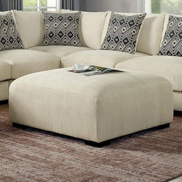 Furniture of America Kaylee Fabric Ottoman CM6587BG-OT IMAGE 1