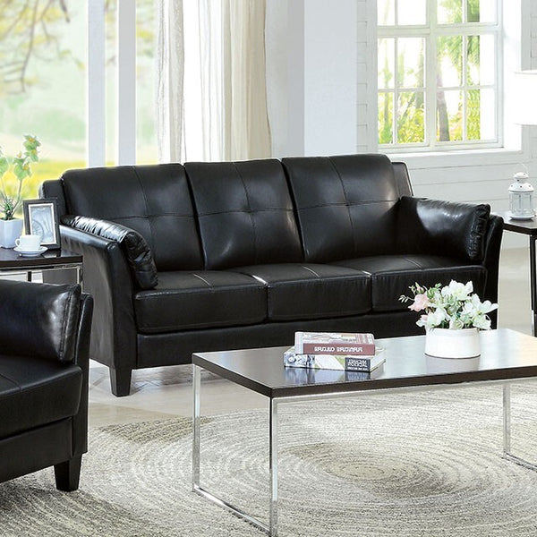 Furniture of America Pierre Stationary Leather Look Sofa CM6717BK-SF-PK IMAGE 1