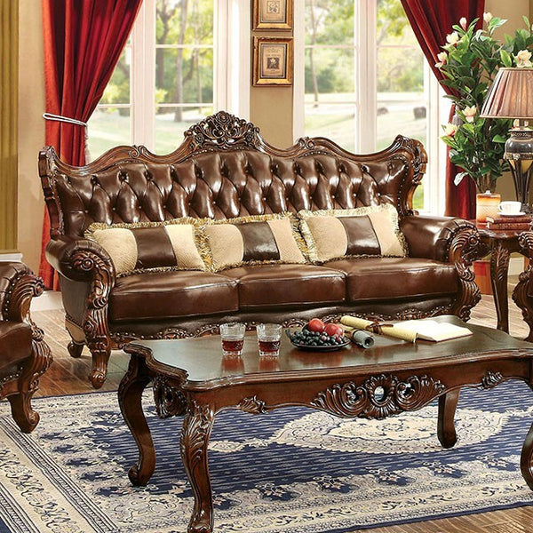 Furniture of America Jericho Stationary Leather Match Sofa CM6786-SF-PK IMAGE 1