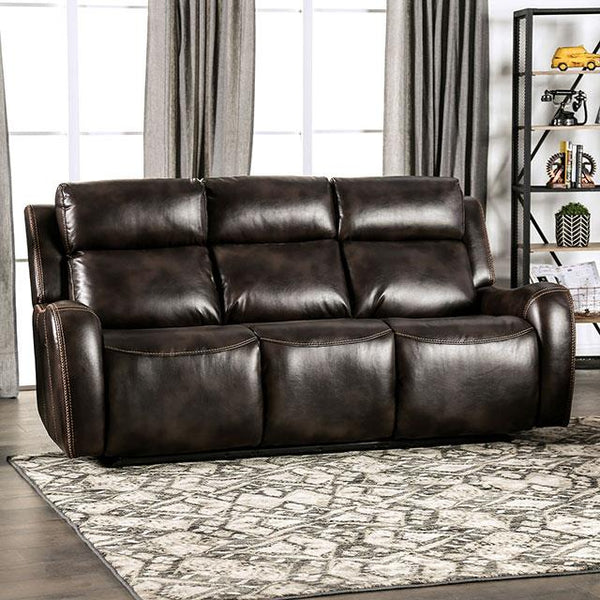 Furniture of America Barclay Power Reclining Leather Look Sofa CM9906-SF IMAGE 1