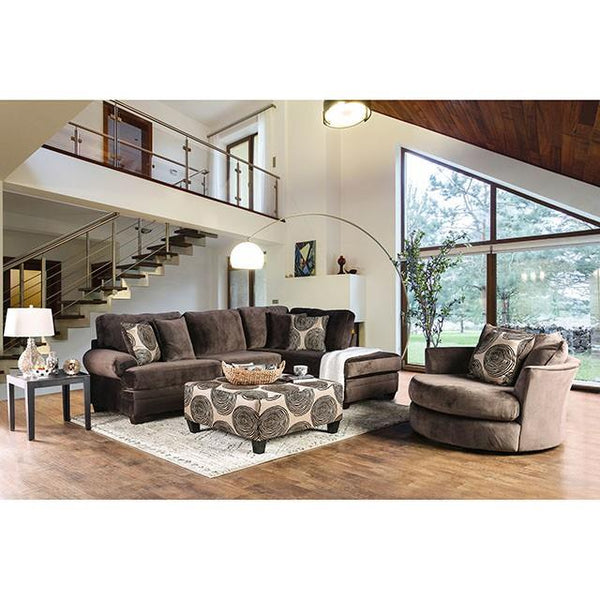 Furniture of America Bonaventura Swivel Fabric Chair SM5142BR-CH IMAGE 1