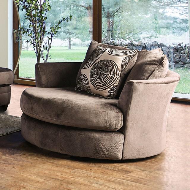 Furniture of America Bonaventura Swivel Fabric Chair SM5142BR-CH IMAGE 2