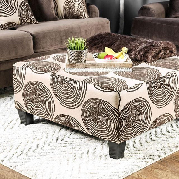 Furniture of America Bonaventura Fabric Ottoman SM5142BR-OT IMAGE 1