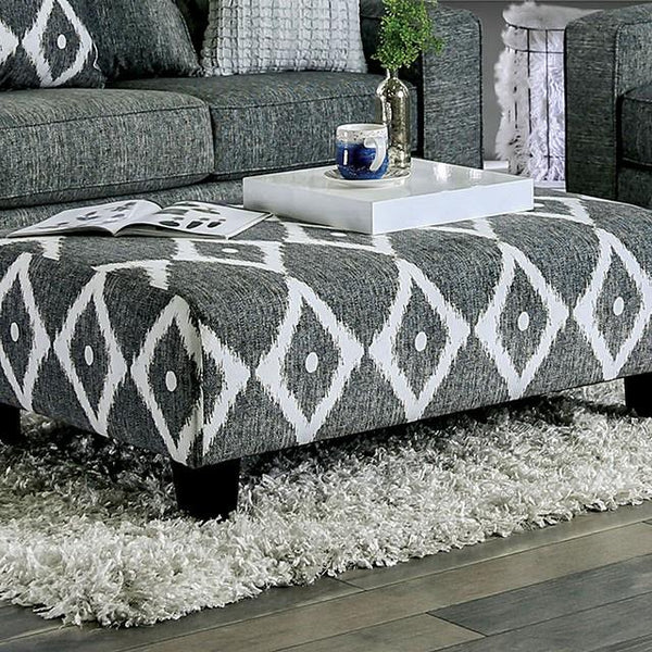 Furniture of America Basie Fabric Ottoman SM5156-OT IMAGE 1