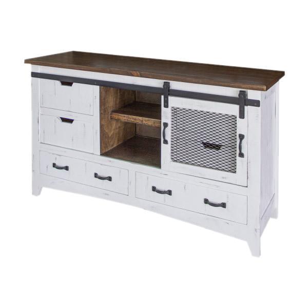 International Furniture Direct Pueblo White 6-Drawer Dresser IFD3601DSRSM IMAGE 1