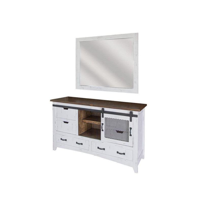 International Furniture Direct Pueblo White 6-Drawer Dresser IFD3601DSRSM IMAGE 2