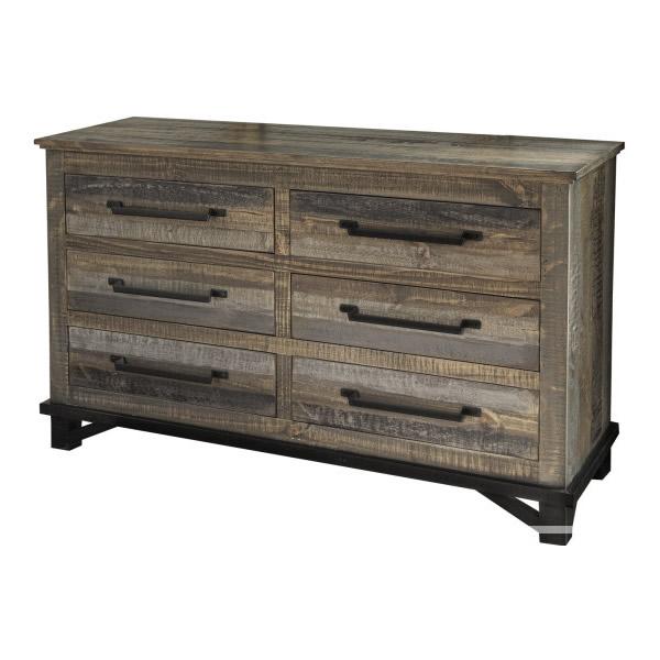 International Furniture Direct Loft Brown 6-Drawer Dresser IFD6441DSRSM IMAGE 1