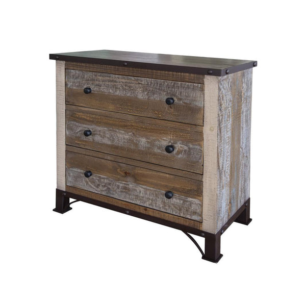 International Furniture Direct Antique Multicolor 3-Drawer Chest IFD9661CHTSM IMAGE 1