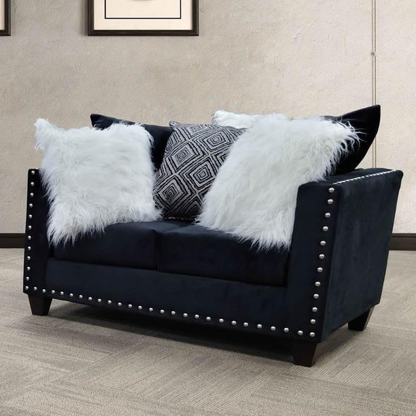 PFC Furniture Industries Stationary Fabric Loveseat 2019 Loveseat - Black IMAGE 1