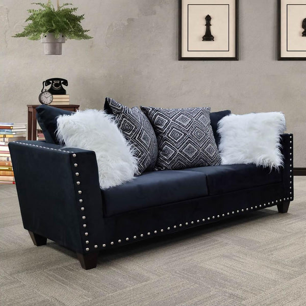 PFC Furniture Industries Stationary Fabric Sofa 2019 Sofa - Black IMAGE 1