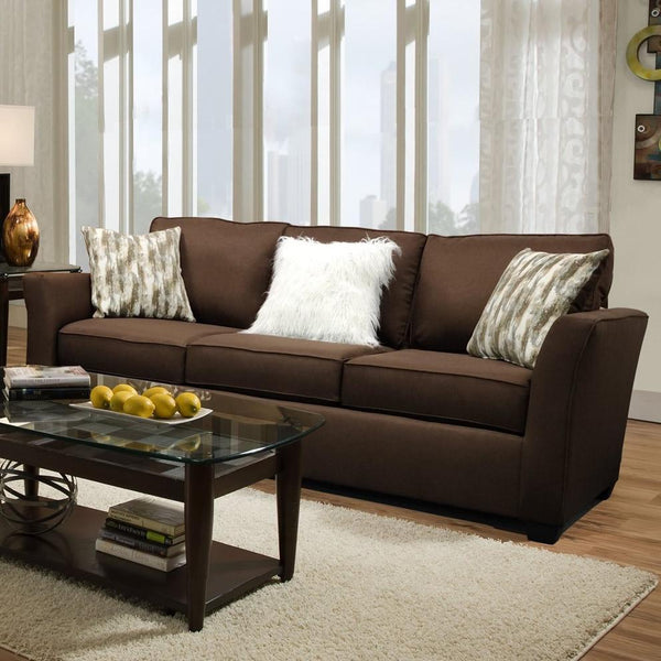 PFC Furniture Industries Stationary Fabric Sofa 1003 Sofa - Keegan Chocolate IMAGE 1