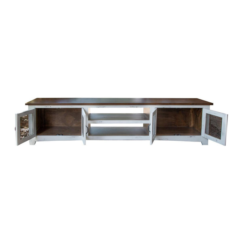 International Furniture Direct Pueblo White TV Stand IFD3601STN93 IMAGE 2