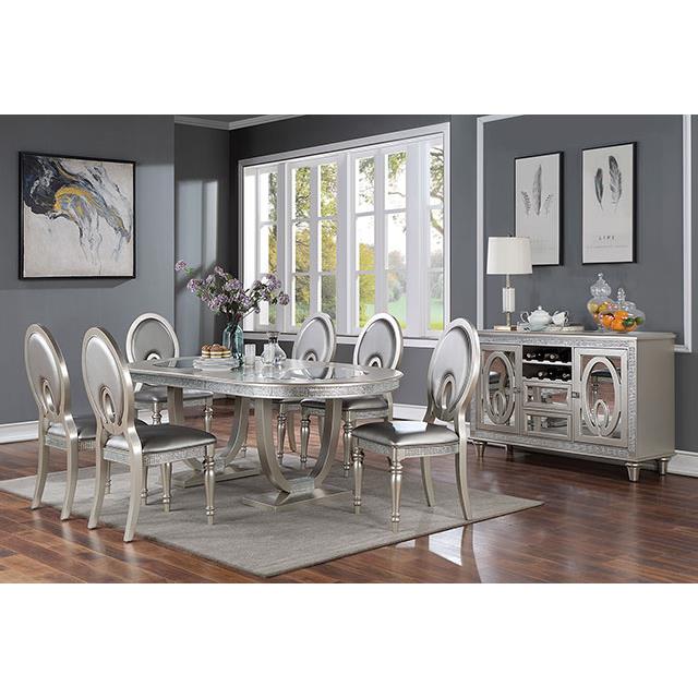 Furniture of America Cathalina Dining Table CM3541SV-T-TABLE IMAGE 2