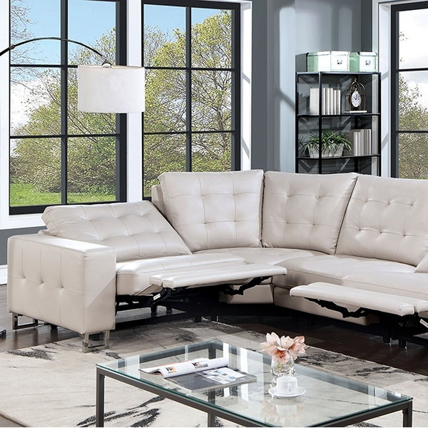 Furniture of America Abberton Power Reclining Leatherette Sectional CM6735BG-PM-SECT IMAGE 1