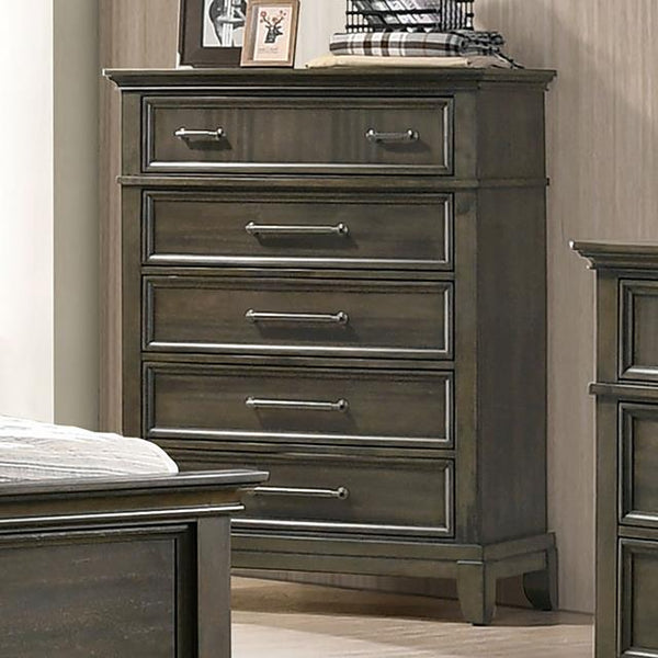 Furniture of America Houston 5-Drawer Chest CM7221GY-C IMAGE 1