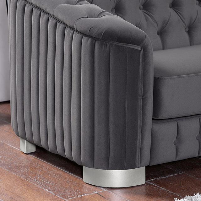 Furniture of America Castellon Stationary Fabric Chair FOA6475DG-CH-PK IMAGE 3