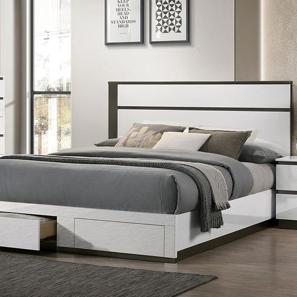 Furniture of America Birsfelden King Bed FOA7225WH-DR-EK-BED IMAGE 1