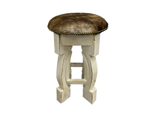 Ox Yoke Swivel Barstool W/Cowhide seat 30”